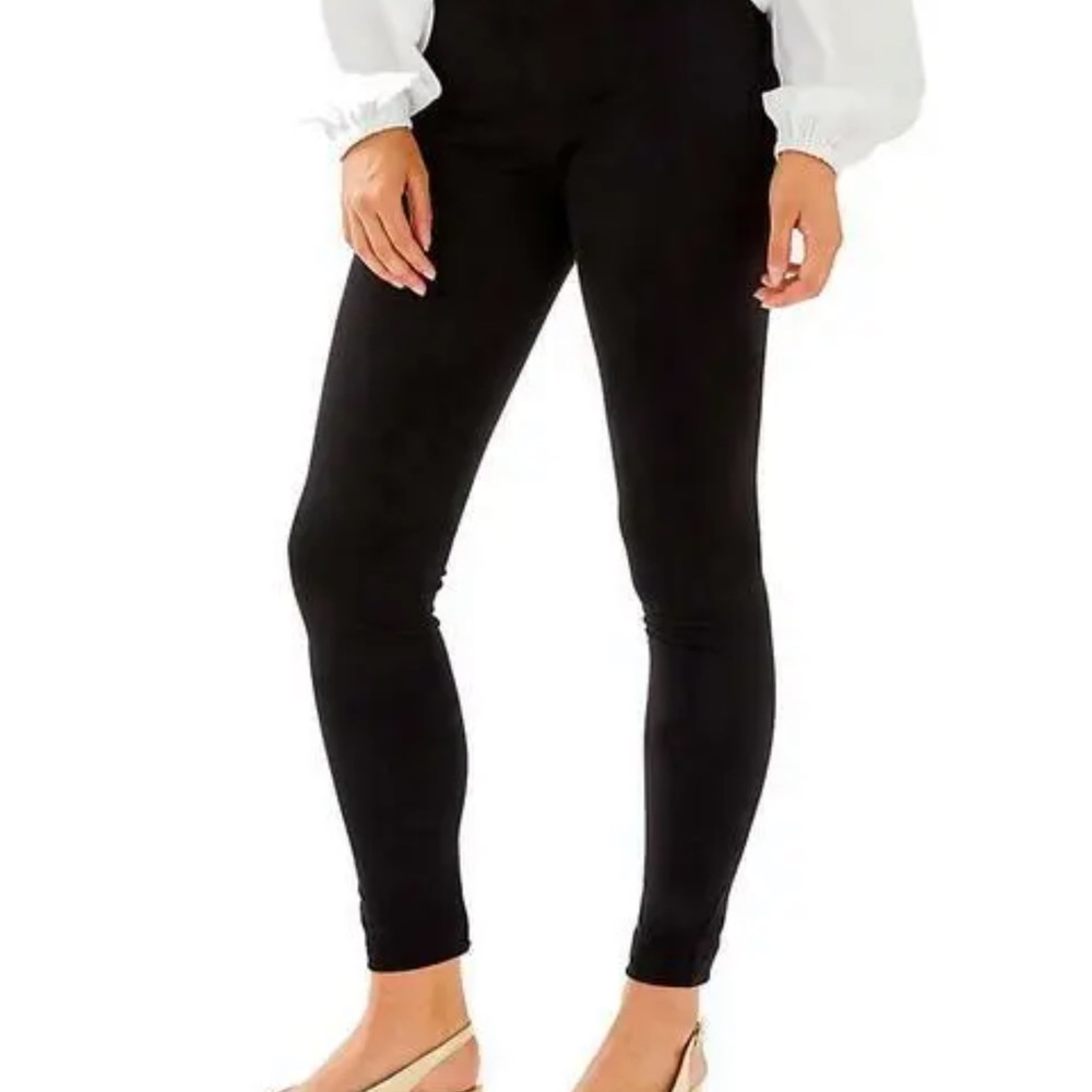 Lilly Pulitzer NWT Anika High Rise Ultra Suede Leggings Black $108 Size 00,2